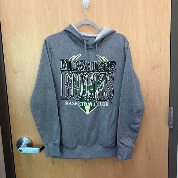 Milwaukee Bucks Basketball Club Gray Hoodie Mens S - Picture 1 of 4